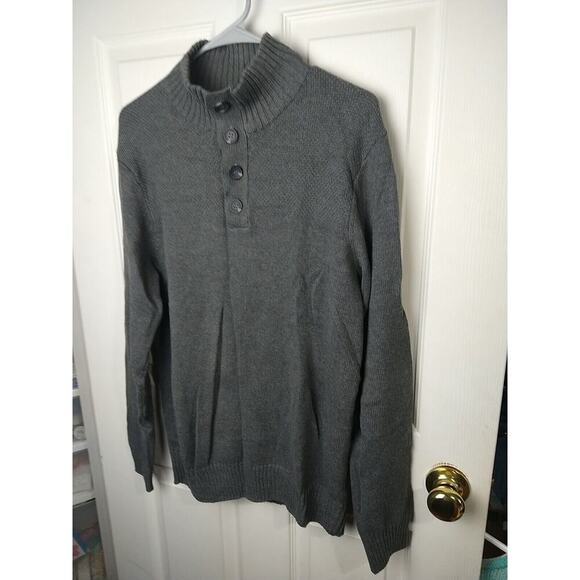 Porter&Ash Men's S Sweater Grey Pullover Four Button Close Length Long Sleeve - Picture 2 of 10